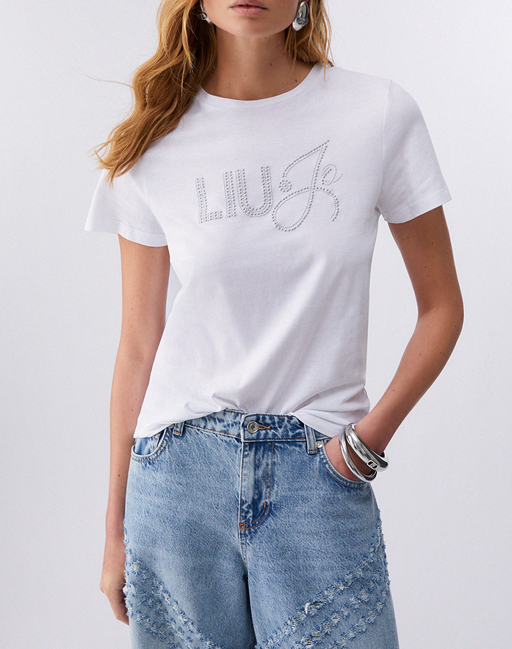 LIU JO WHITE_WA6J09_T-SHIRT MODA M/C ΜΠΛΟΥΖΑ ΓΥΝΑΙΚΕΙΟ WA6491JS923-P9353 White