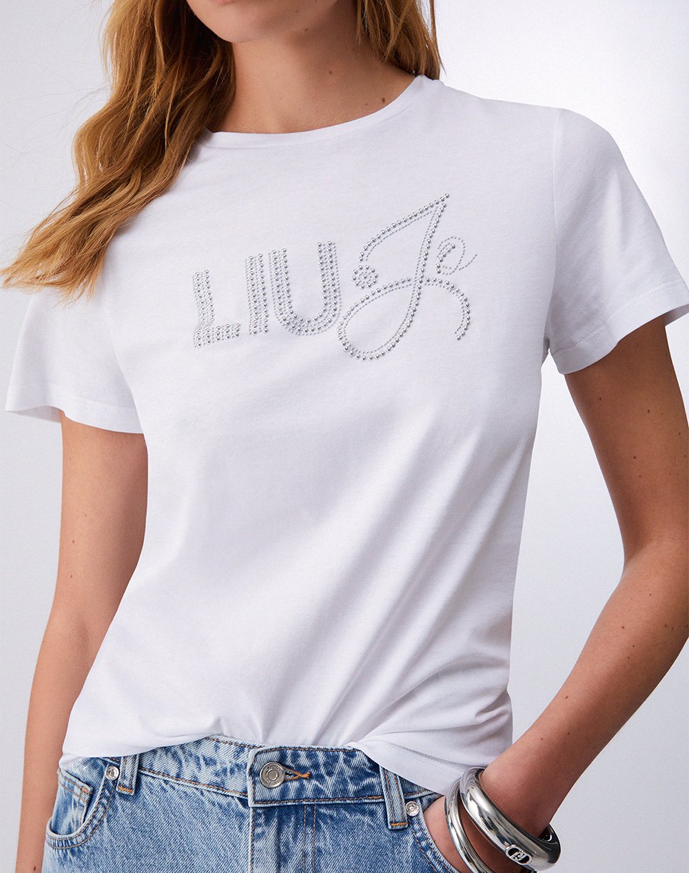 Liu Jo White Wa6J09 T-Shirt Moda M C Μπλούζα Γυναικείο Wa6491Js923-P9353 Γυναικεία ρούχα μπλούζες Τ-Shirt Politikos Shop Πολιτικός