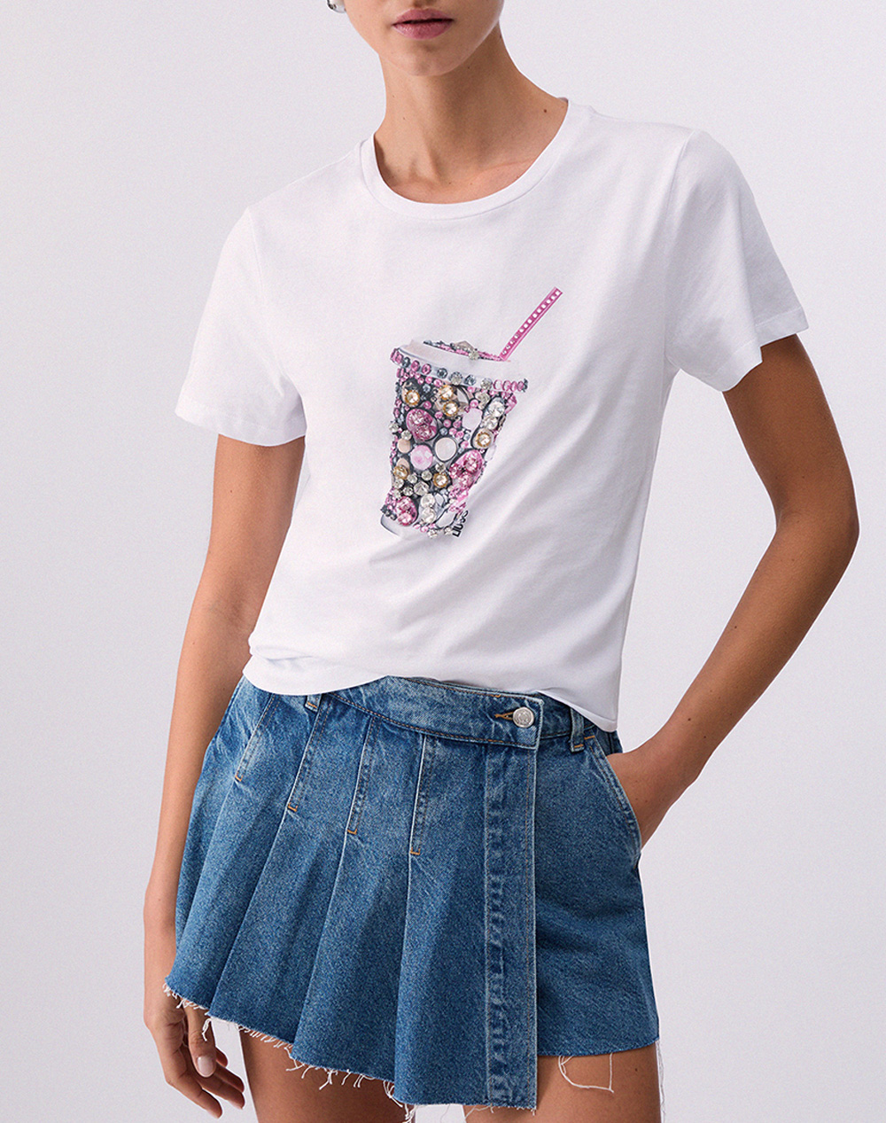 LIU JO WHITE_WA6J23_T-SHIRT MODA M/C ΜΠΛΟΥΖΑ ΓΥΝΑΙΚΕΙΟ WA6237JS923-P9331 White