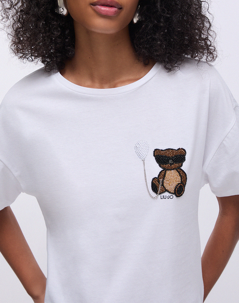 Liu Jo White Wa6J17 T-Shirt Moda M C Μπλούζα Γυναικείο Wa6414Js923-P9430 Γυναικεία ρούχα μπλούζες Τ-Shirt Politikos Shop Πολιτικός