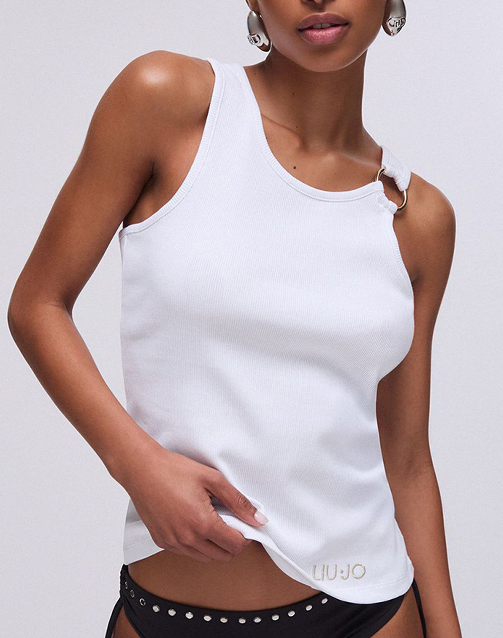 LIU JO BEACHWEAR_VA6J05_TOP JERSEY COSTINA ΜΠΛΟΥΖΑ ΓΥΝΑΙΚΕΙΟ VA6122J4822-11110 White