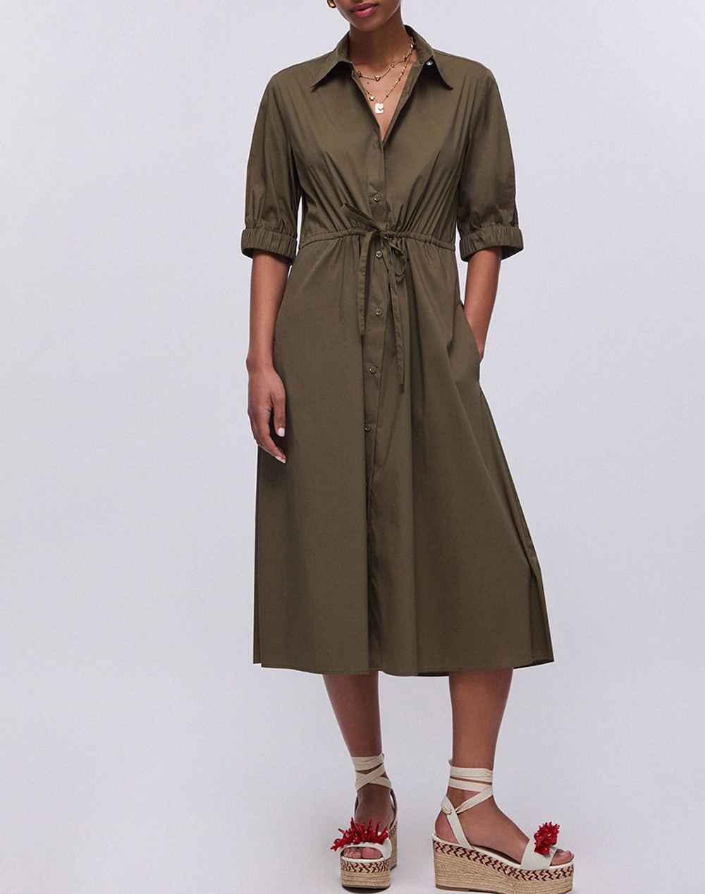 LIU JO BEACHWEAR_VA6C05_ECS ABITO TS.NAV T.UNITA ΦΟΡΕΜΑ ΓΥΝΑΙΚΕΙΟ VA6117TS330-X0763 Khaki
