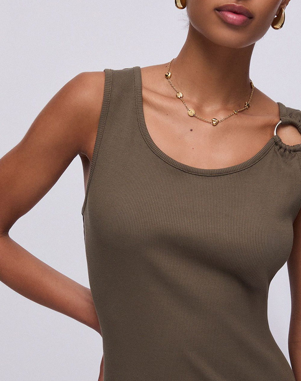 Liu Jo Beachwear Va6J05 Abito Jersey Costina Φόρεμα Γυναικείο Va6129J4822-X0763 Khaki Γυναικεία ρούχα φορέματα Politikos Shop Πολιτικός