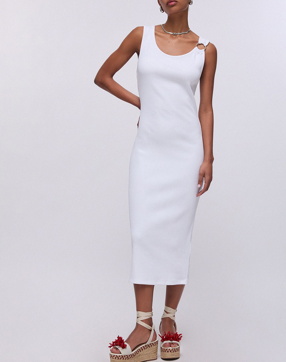 LIU JO BEACHWEAR_VA6J05_ABITO JERSEY COSTINA ΦΟΡΕΜΑ ΓΥΝΑΙΚΕΙΟ VA6129J4822-11110 White