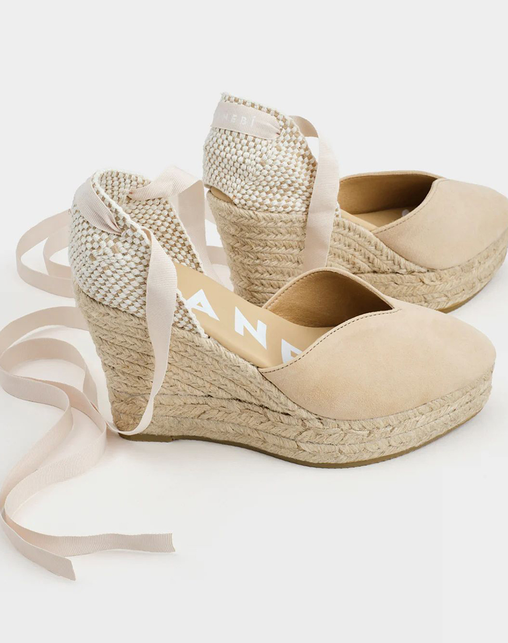 MANEBI M 1.1 WH, HAMPTONS HEART-SHAPED WEDGE ESPADRILLES M 1.1 WH-M 1.1 Biege φωτογραφία