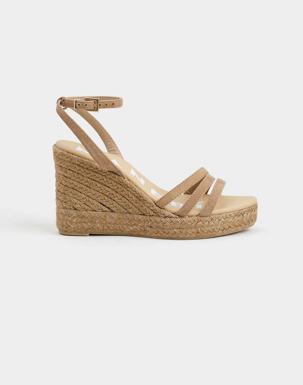 MANEBI MANEBI W 1.6 WY, THREE BANDS WEDGE ESPADRILLES, VINTAGE TAUPE ON TONE W 1.6 WY-W 1.6 Tan