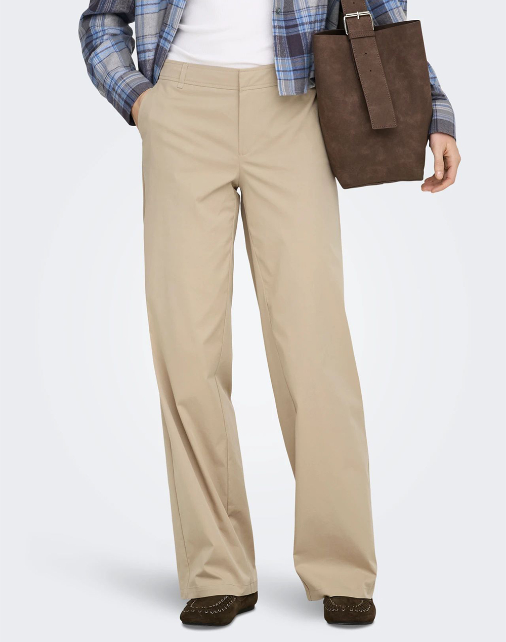 ONLY ONLTANNY LW WIDE CHINO PANT CC PNT 15364079-SAFARI Biege