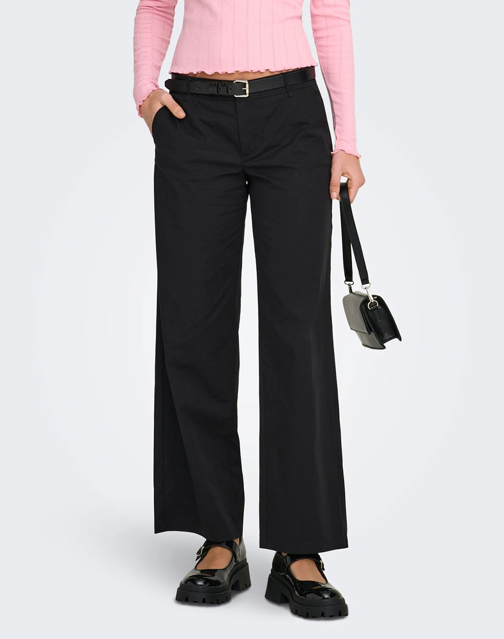 ONLY ONLTANNY LW WIDE CHINO PANT CC PNT 15364079-BLACK Black