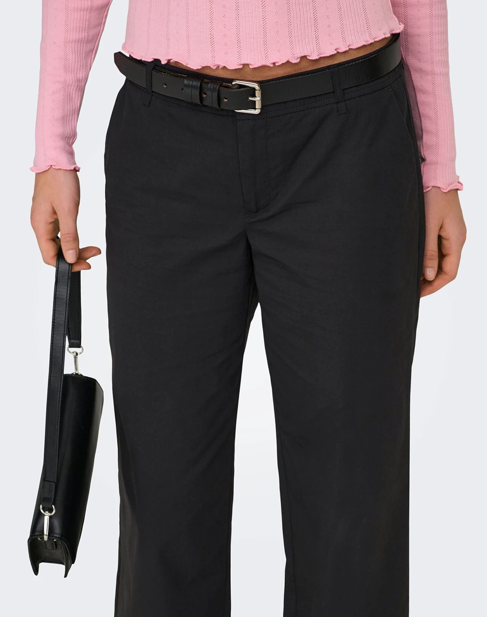 Only Onltanny Lw Wide Chino Pant Cc Pnt 15364079-Black Black Γυναικεία ρούχα παντελόνια Chinos Politikos Shop Πολιτικός