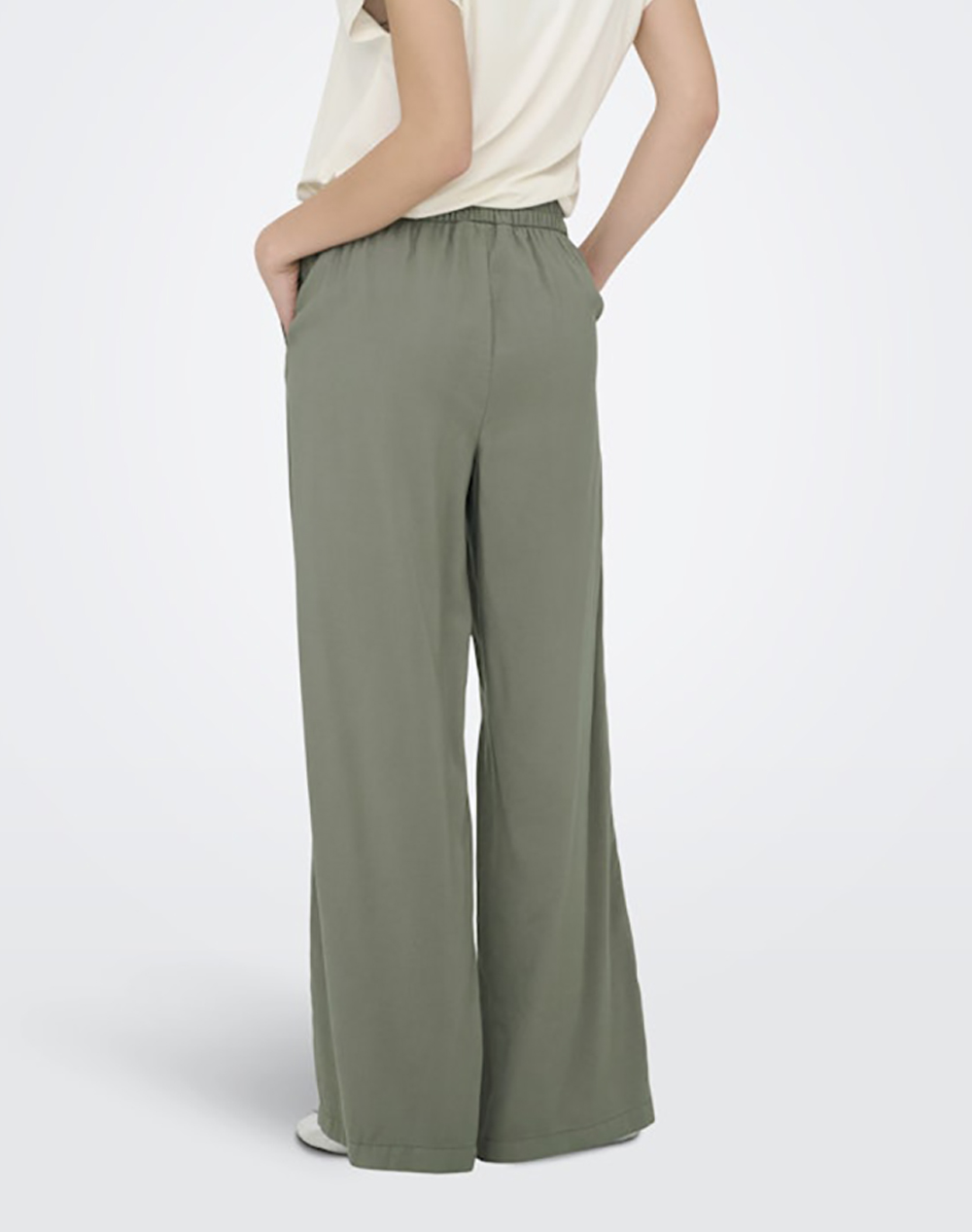 ONLY ONLY ONLARIS LIFE HW PULL-UP PANT WVN NOOS 15337956-Smokey Olive Olive - 2