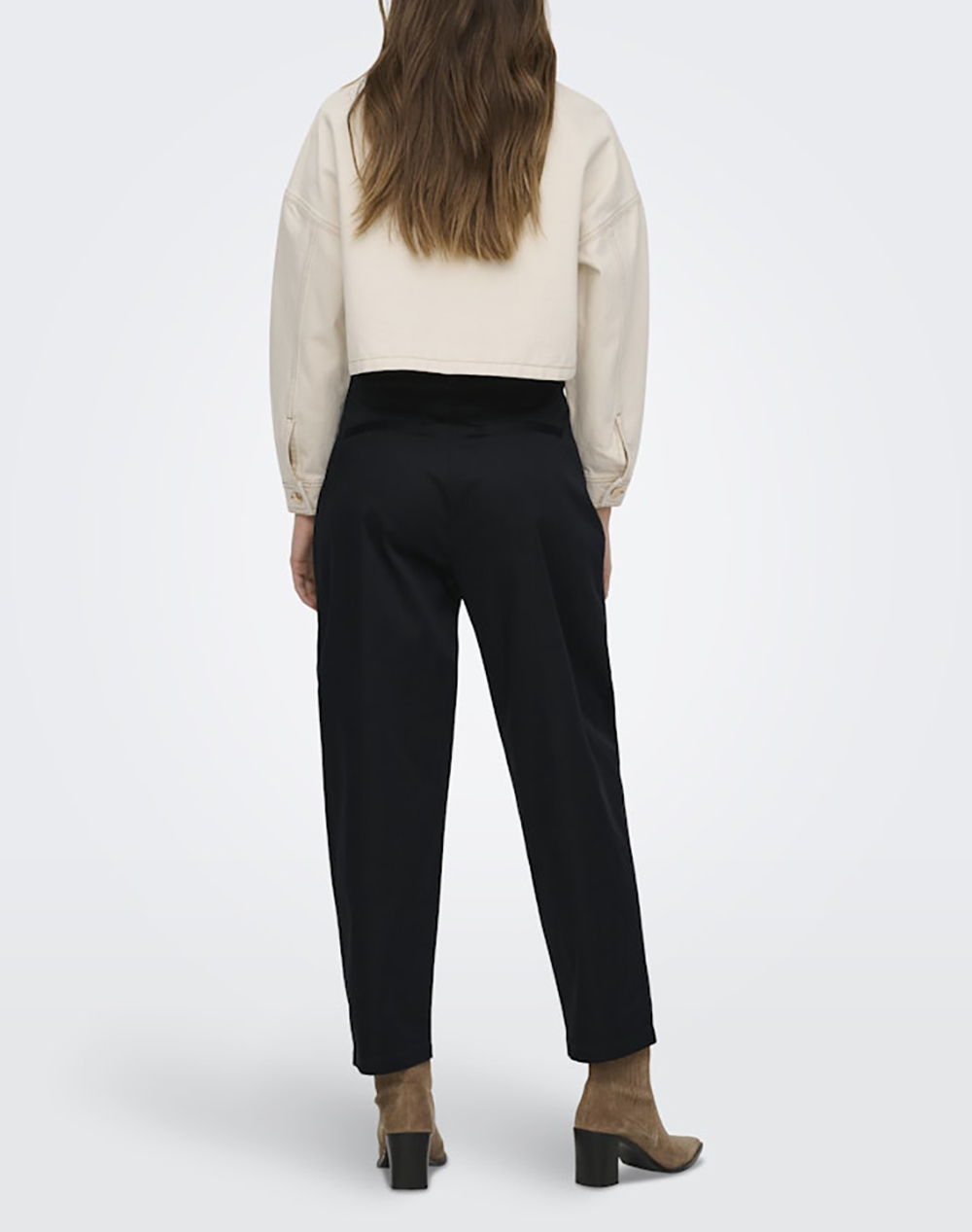 ONLY ONLY ONLCASIL HW ANK BARREL CHINO PANT CC PNT 15368213-BLACK Black - 2