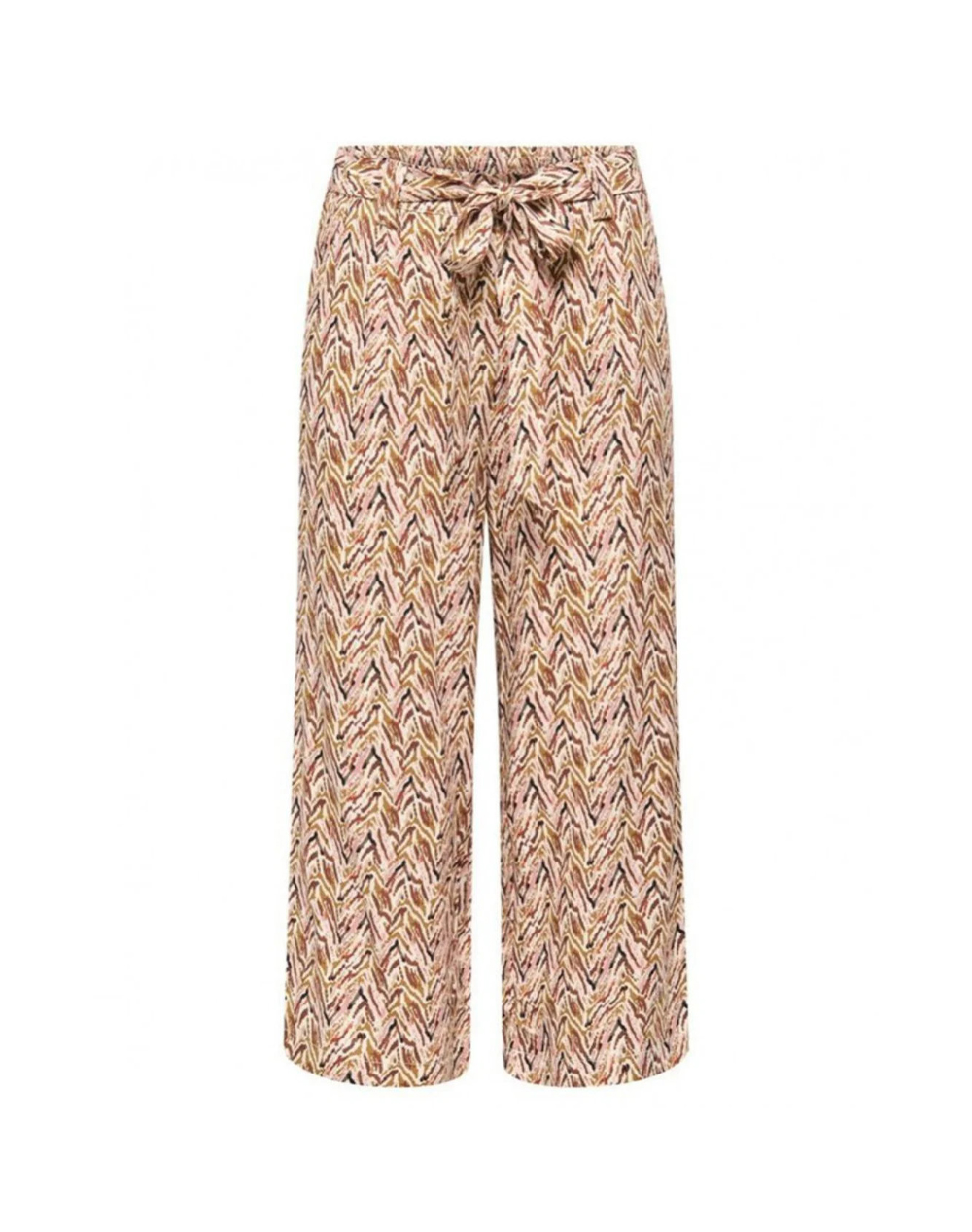 Only Onlnova Life Vis Crop Palazzo Pant Wvn 15222225-Dull Gold716 Abstract Zigzag Mixed Γυναικεία ρούχα παντελόνια Υφασματινα Politikos Shop Πολιτικός