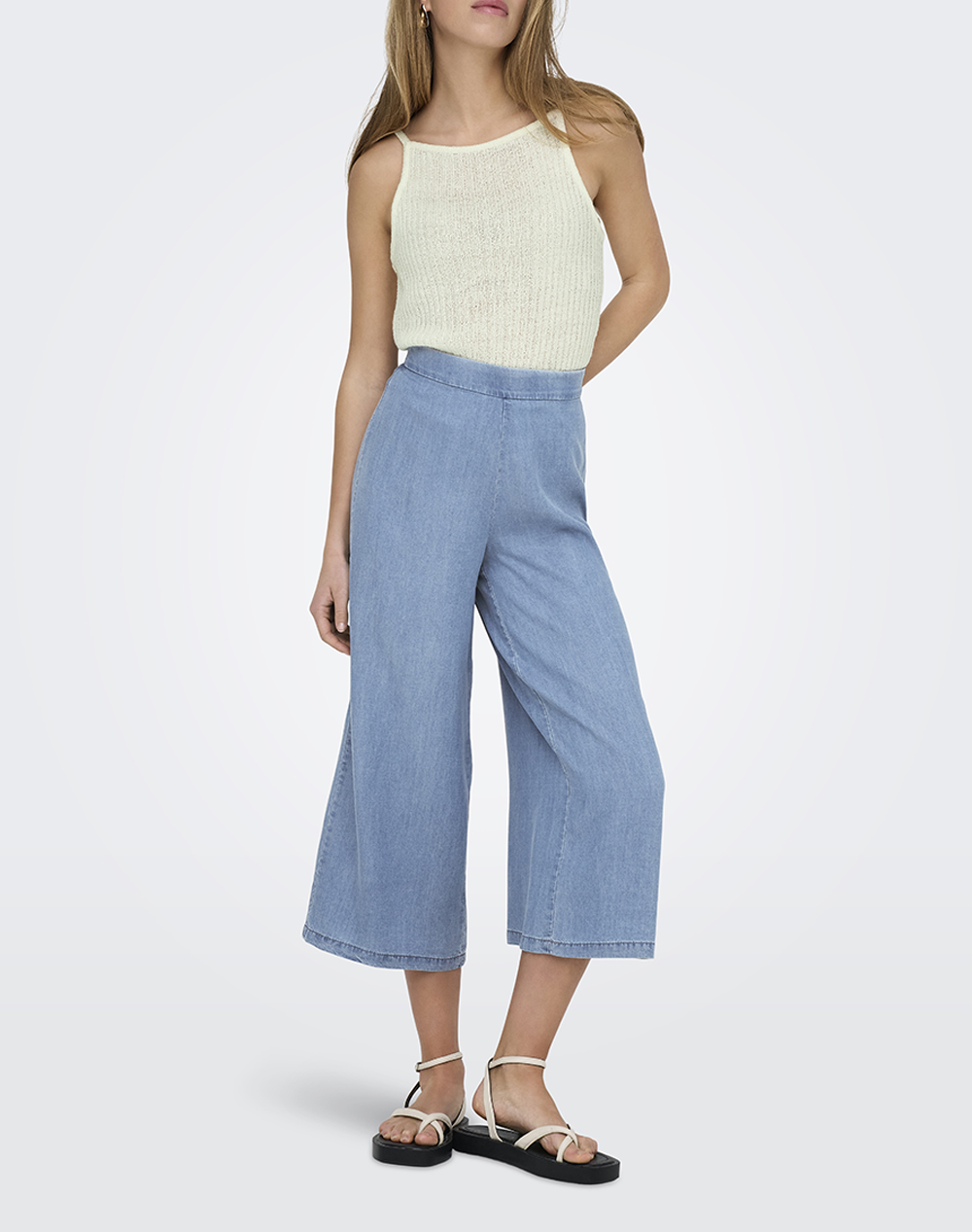 Only Onlcharis Life Long Culotte Pant Cc Wvn 15337936-Dark Blue Denim Denimblue Γυναικεία ρούχα παντελόνια Jean 5P Cargo Politikos Shop Πολιτικός