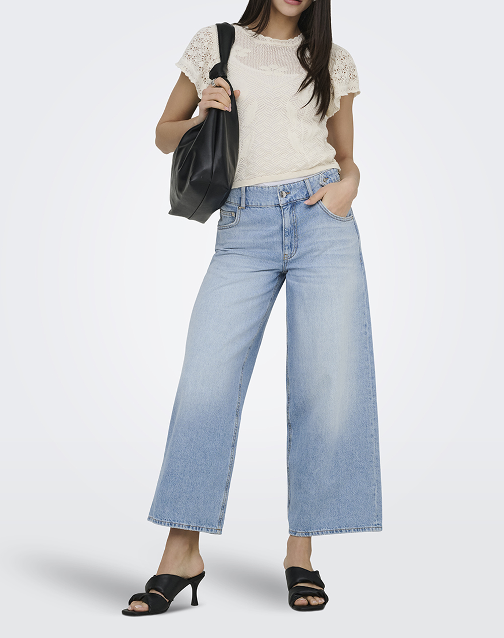 Only Onlloran Reg Wide Dnm Pim 15367859-Light Blue Denim Denimlightblue Γυναικεία ρούχα παντελόνια Jean 5P Cargo Politikos Shop Πολιτικός
