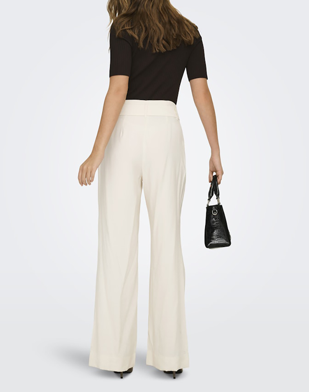 ONLY ONLY ONLTILA LIFE HW BELT WIDE PANT TLR 15367390-Cloud Dancer OffWhite - 2