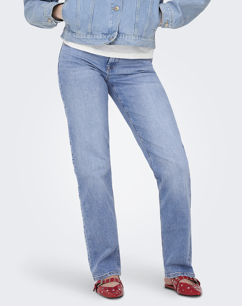 ONLY ONLLOPEZ LOW WAIST STRAIGHT DNM TAI476 15343592-Light Blue Denim DenimLightBlue