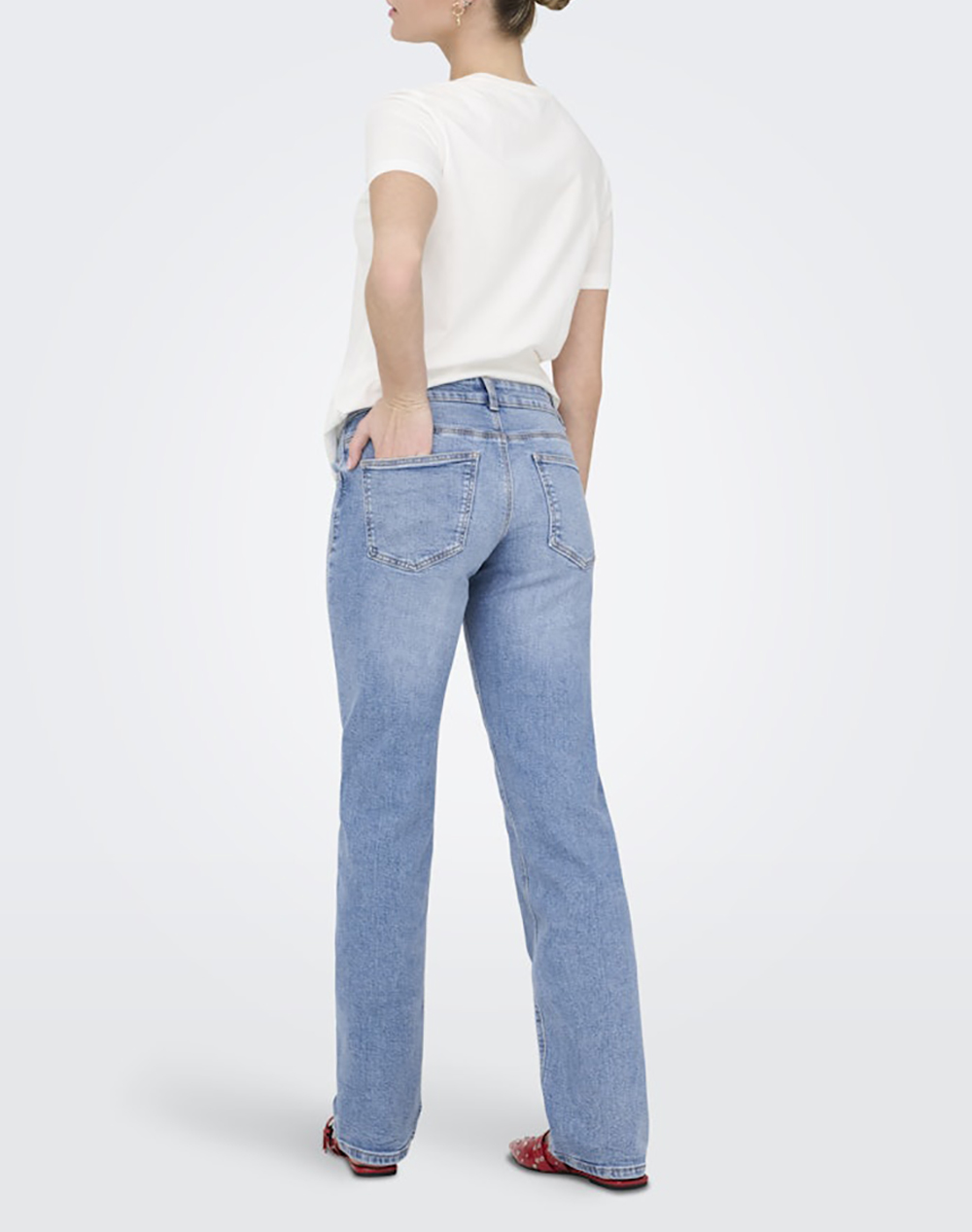 ONLY ONLY ONLLOPEZ LOW WAIST STRAIGHT DNM TAI476 15343592-Light Blue Denim DenimLightBlue - 2