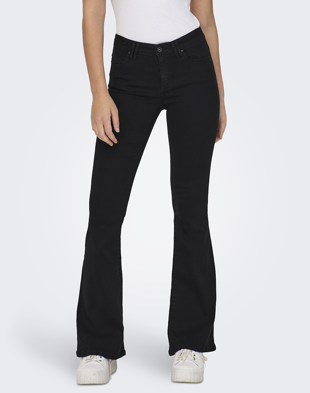 ONLY ONLREESE REG RETRO FLARED DNM BOX 15309845-Black Denim DenimBlack