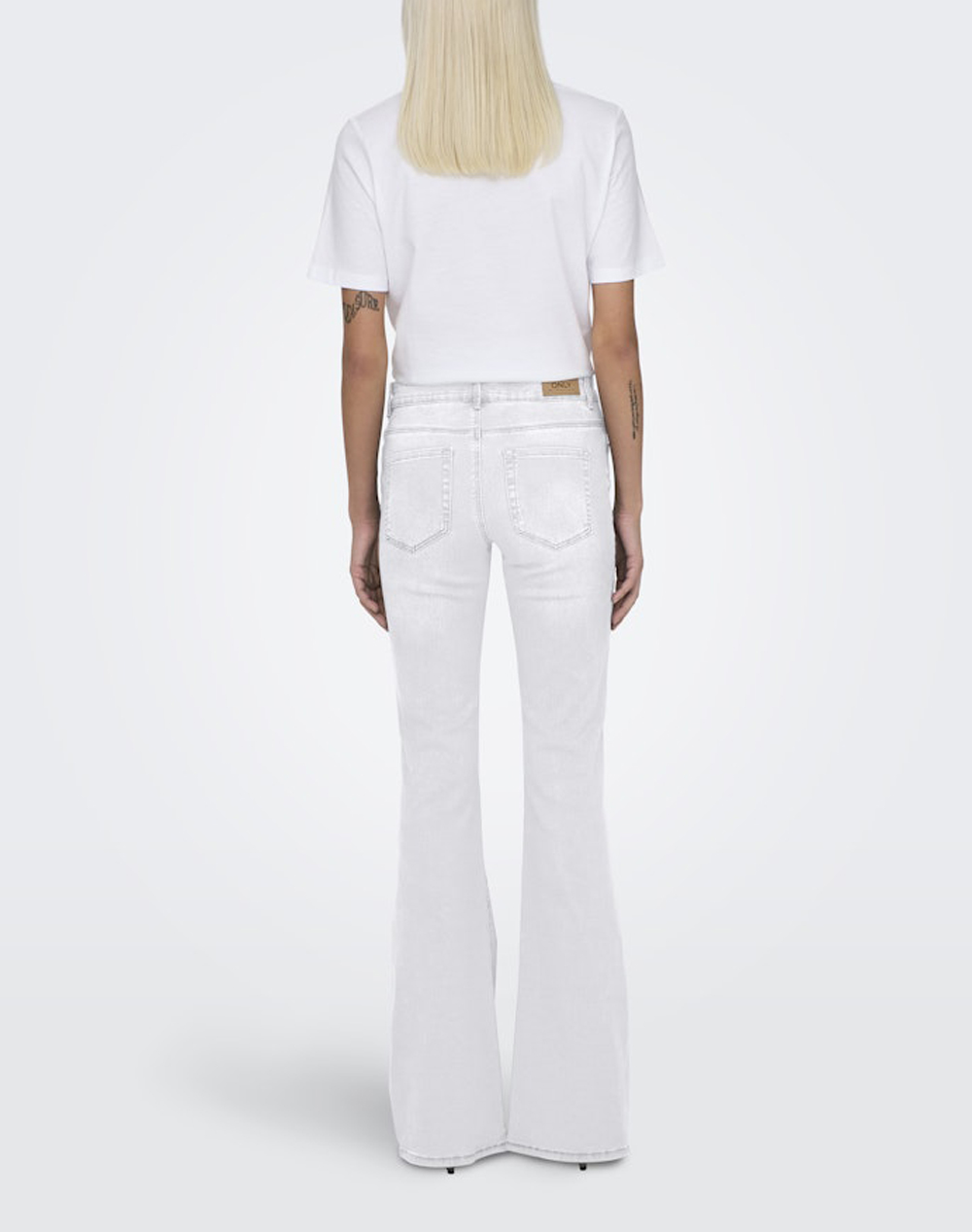 ONLY ONLY ONLREESE REG RETRO FLARED DNM BOX 15309845-White Denim White - 2