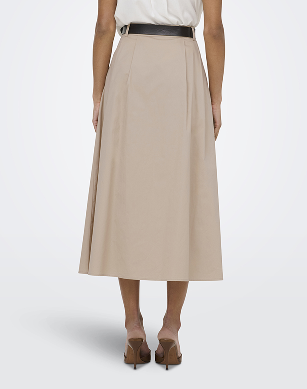 ONLY ONLY ONLZORA HW LONG BELT SKIRT PNT 15370607-Oxford Tan Biege - 2