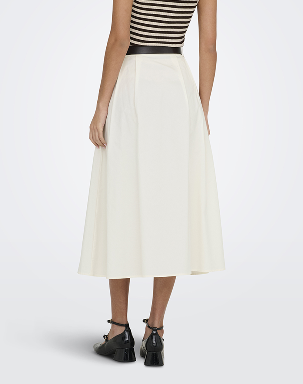 ONLY ONLY ONLZORA HW LONG BELT SKIRT PNT 15370607-Cloud Dancer White - 2
