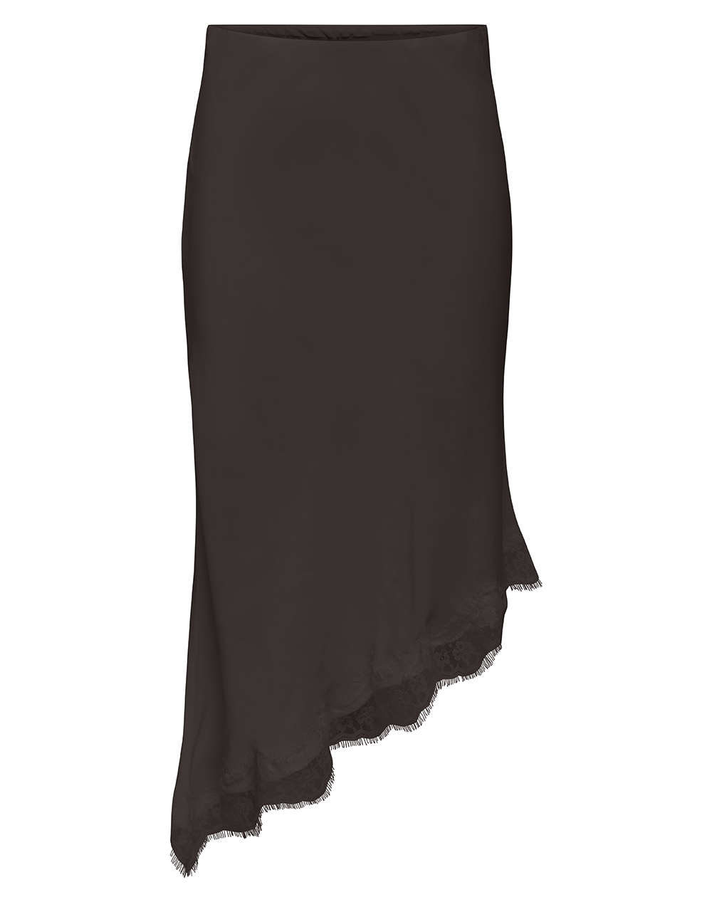 ONLY ONLFARAYA SATIN LACE SKIRT WVN 15380116-Chocolate Torte DarkBrown