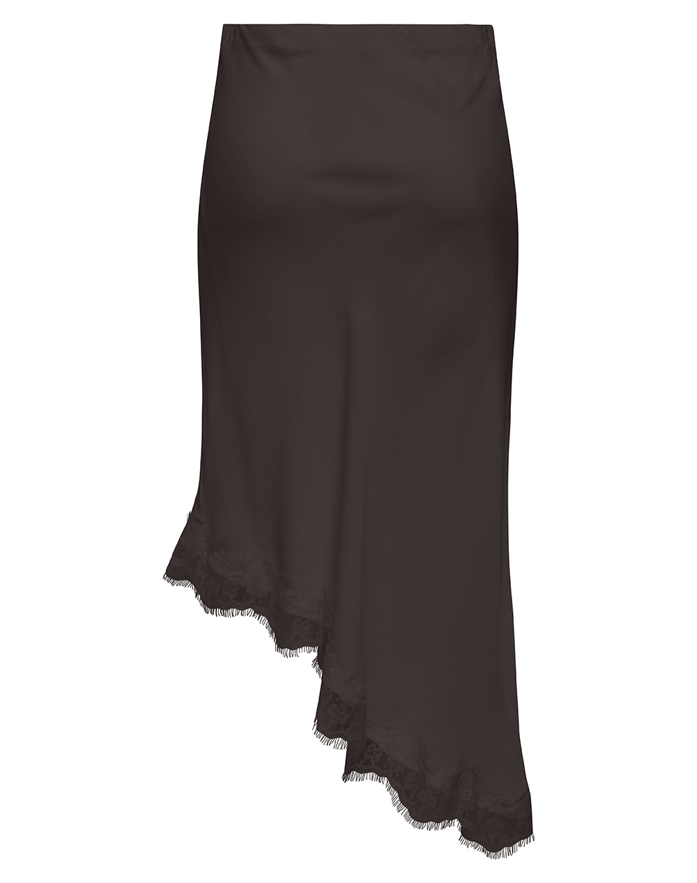 ONLY ONLFARAYA SATIN LACE SKIRT WVN 15380116-Chocolate Torte DarkBrown