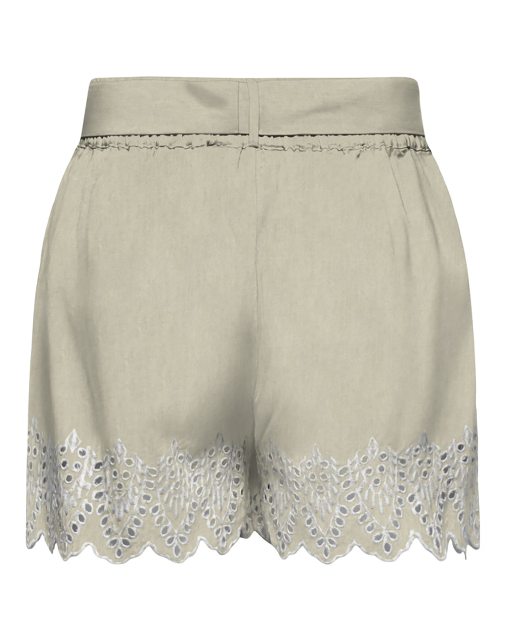 ONLY ONLY ONLTULUM EMB LOOSE BELT SHORTS WVN 15368893-Olive GrayBRIGHT WHITE EMB Biege - 2