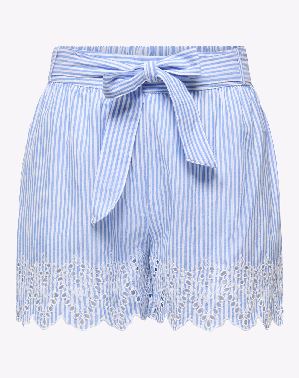 ONLY ONLTULUM EMB LOOSE BELT SHORTS WVN 15368893-SerenityBRIGHT WHITE SkyBlue