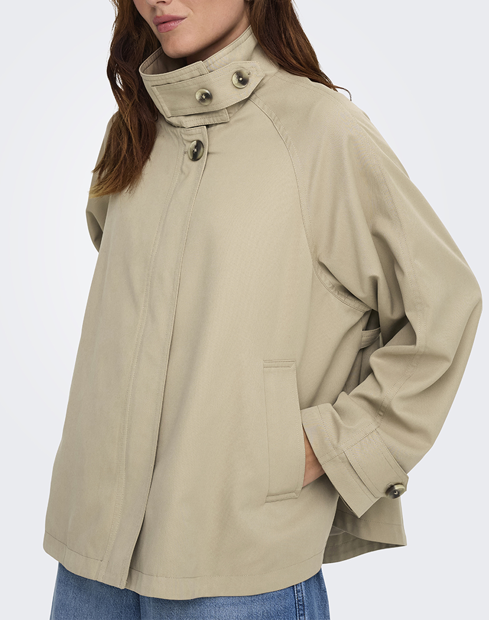 ONLY ONLNANA LIFE CAPE JACKET CC OTW 15361452-Silver Mink Biege