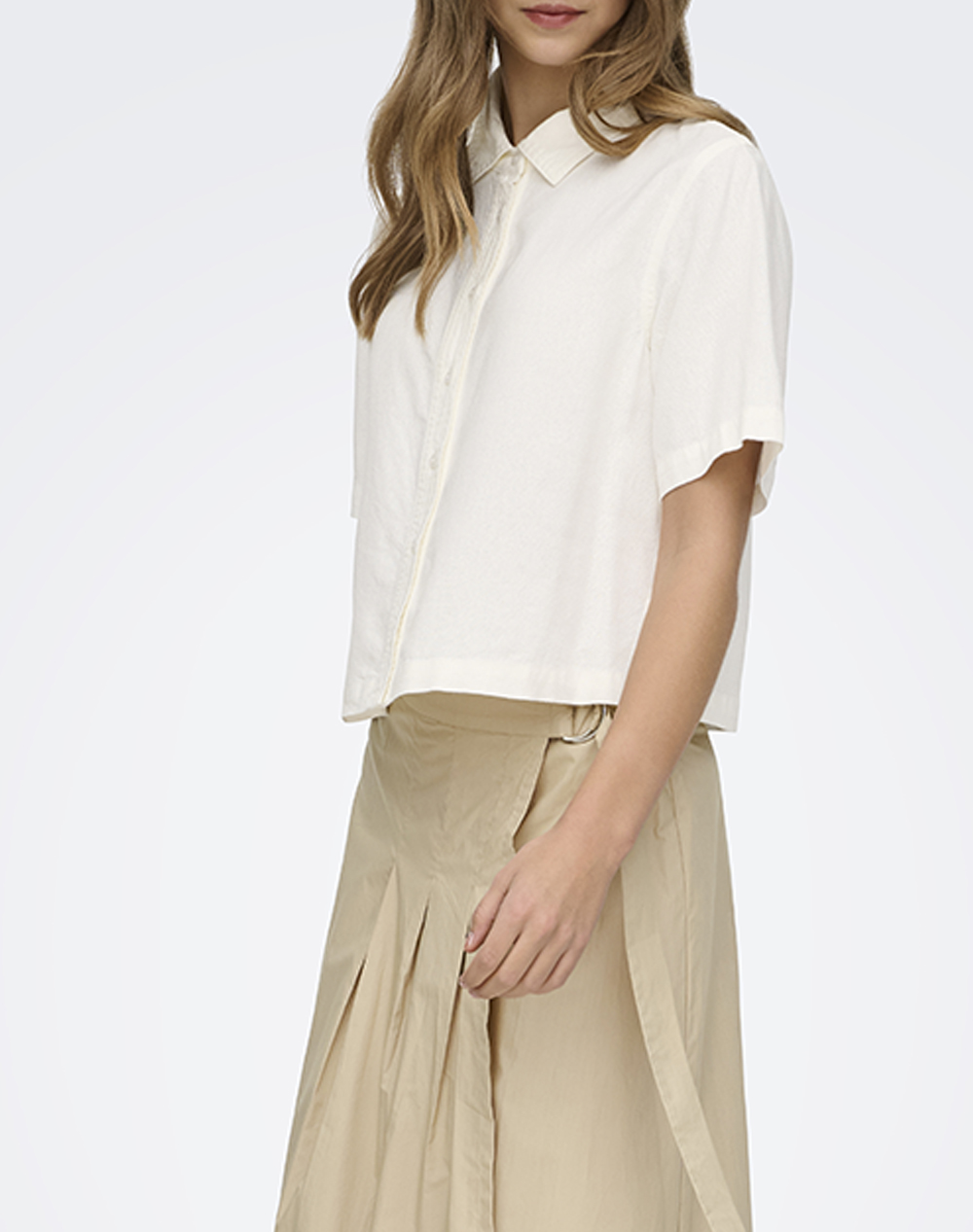 ONLY ONLGOA S/S LINEN BL SHIRT CC PNT 15363701-Cloud Dancer White