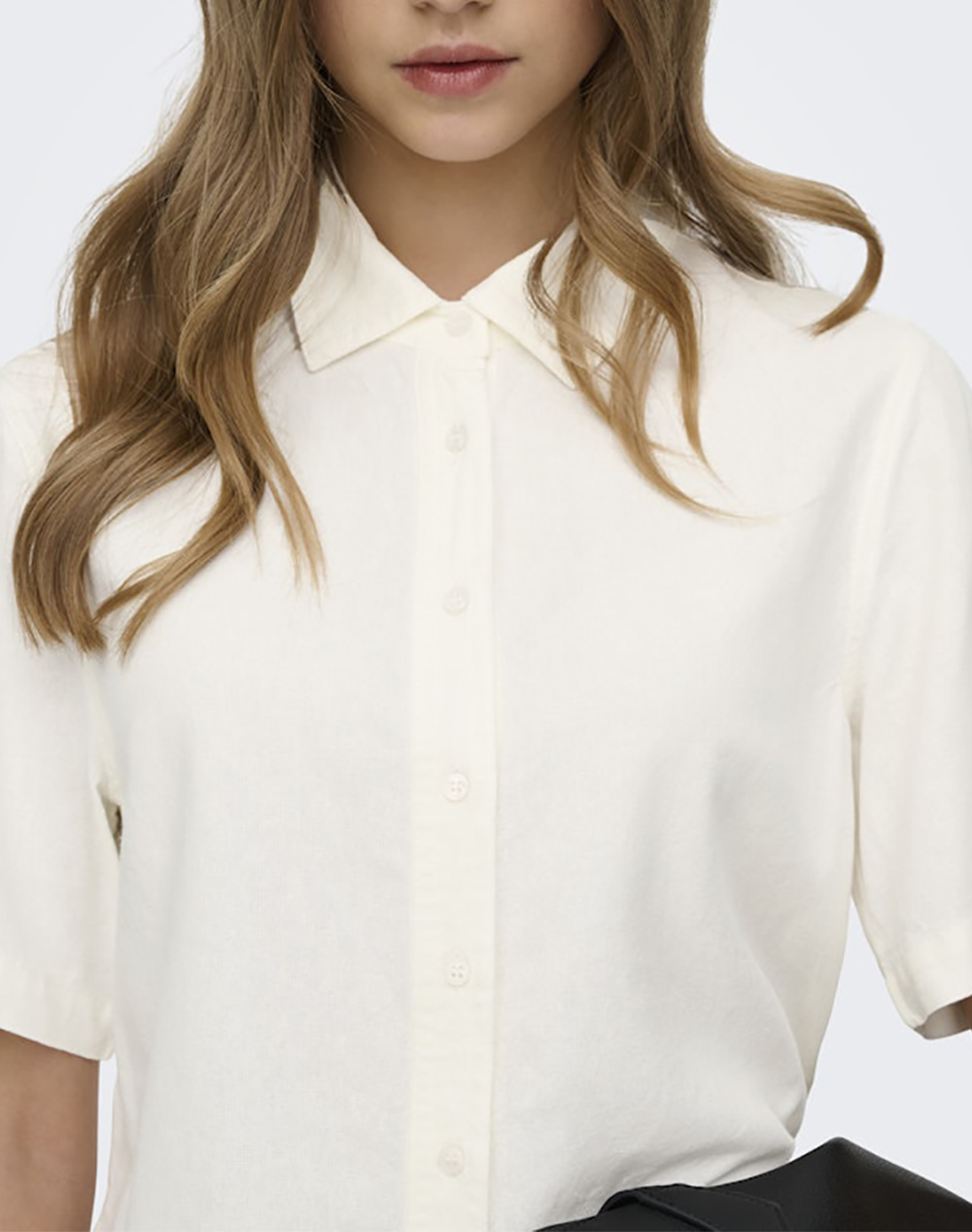 Only Onlgoa S Linen Bl Shirt Cc Pnt 15363701-Cloud Dancer White Γυναικεία ρούχα πουκάμισα Politikos Shop Πολιτικός