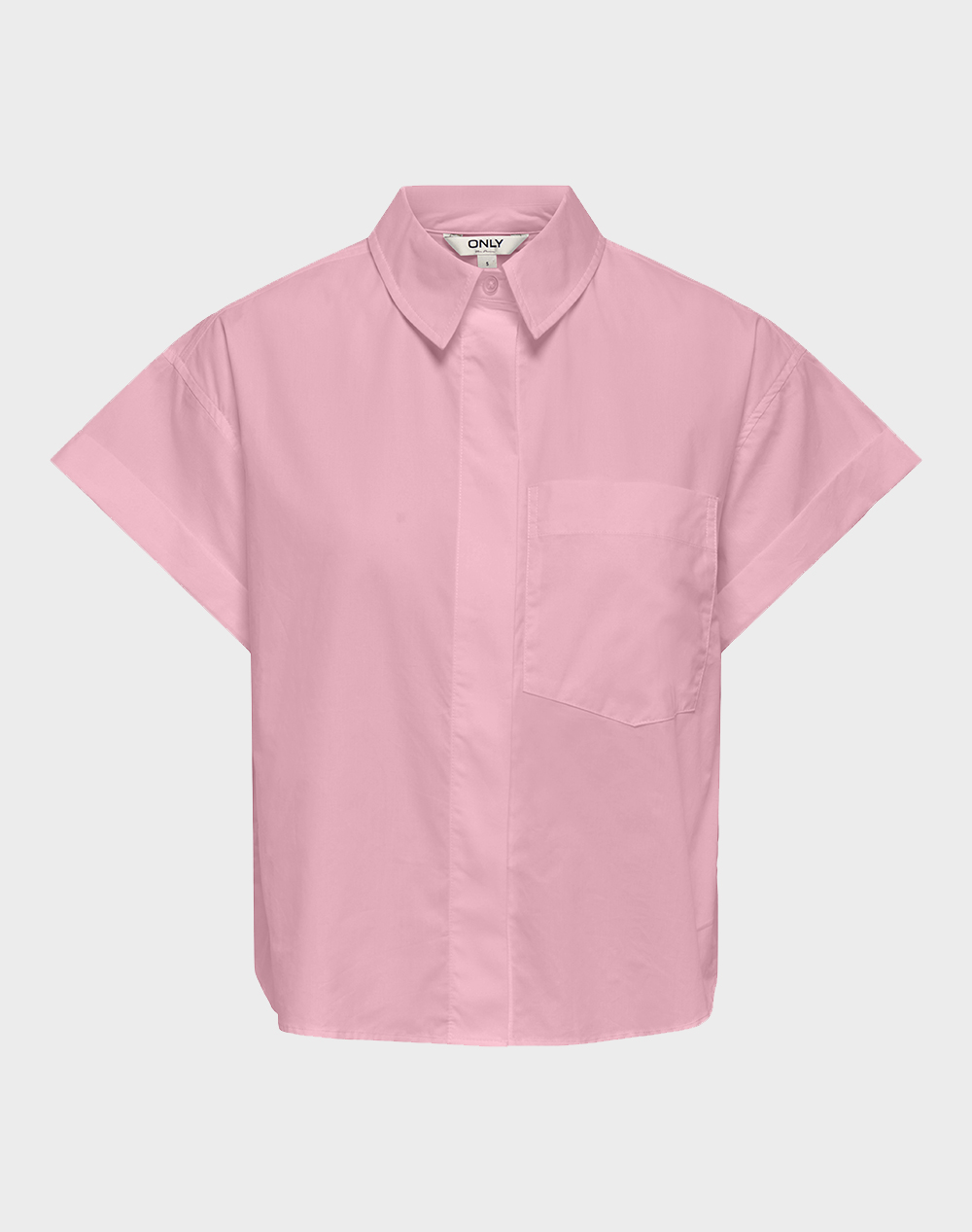 ONLY ONLKERI S/S FOLD SHIRT WVN 15369556-Romance Rose Pink