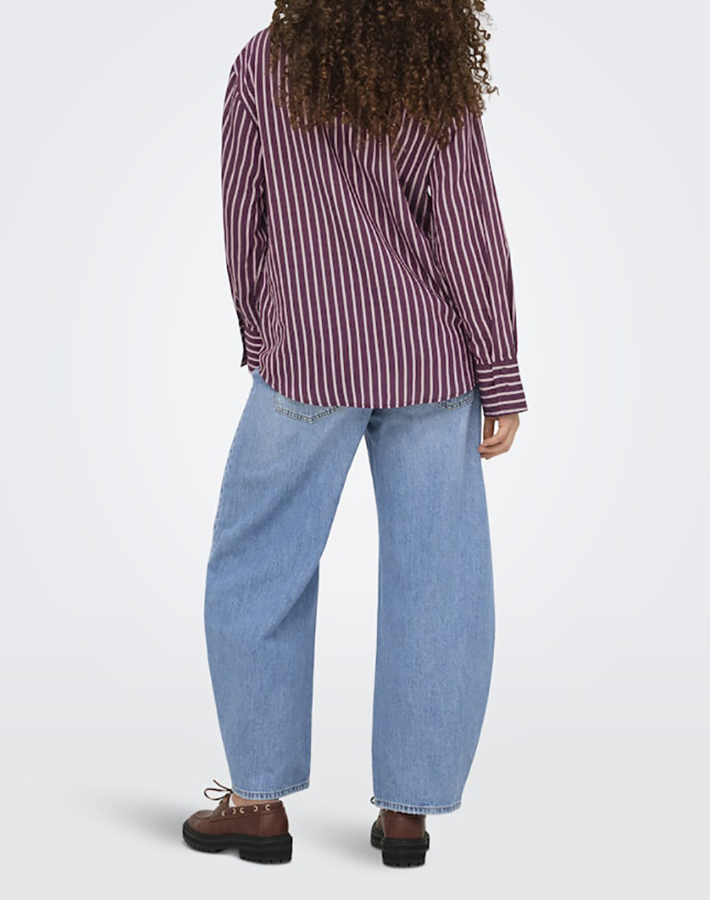 ONLY ONLY ONLMELDOLA L/S REG STRIPED SHIRT WVN 15372621-Grape WineROMANCE ROSE RedWine - 2