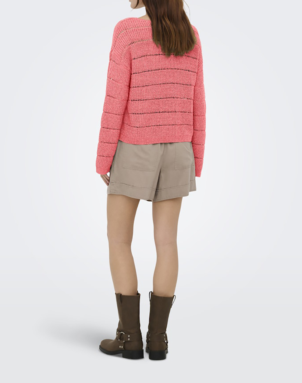ONLY ONLY ONLPAMELA LS V-NECK PULLOVER CC KNT 15363058-Sugar Coral Pink - 2