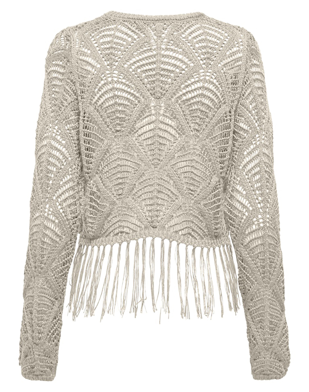 ONLY ONLY ONLLEONIE LS STRUCTUR FRING ONECK CC KNT 15362968-Birch Cream - 2