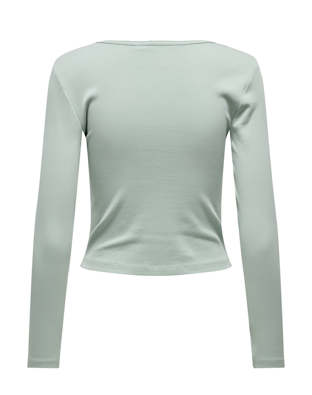 ONLY ONLY ONLBETTY L/S SCALLOP V-NECK CC JRS 15365756-Jadeite MintGreen - 2