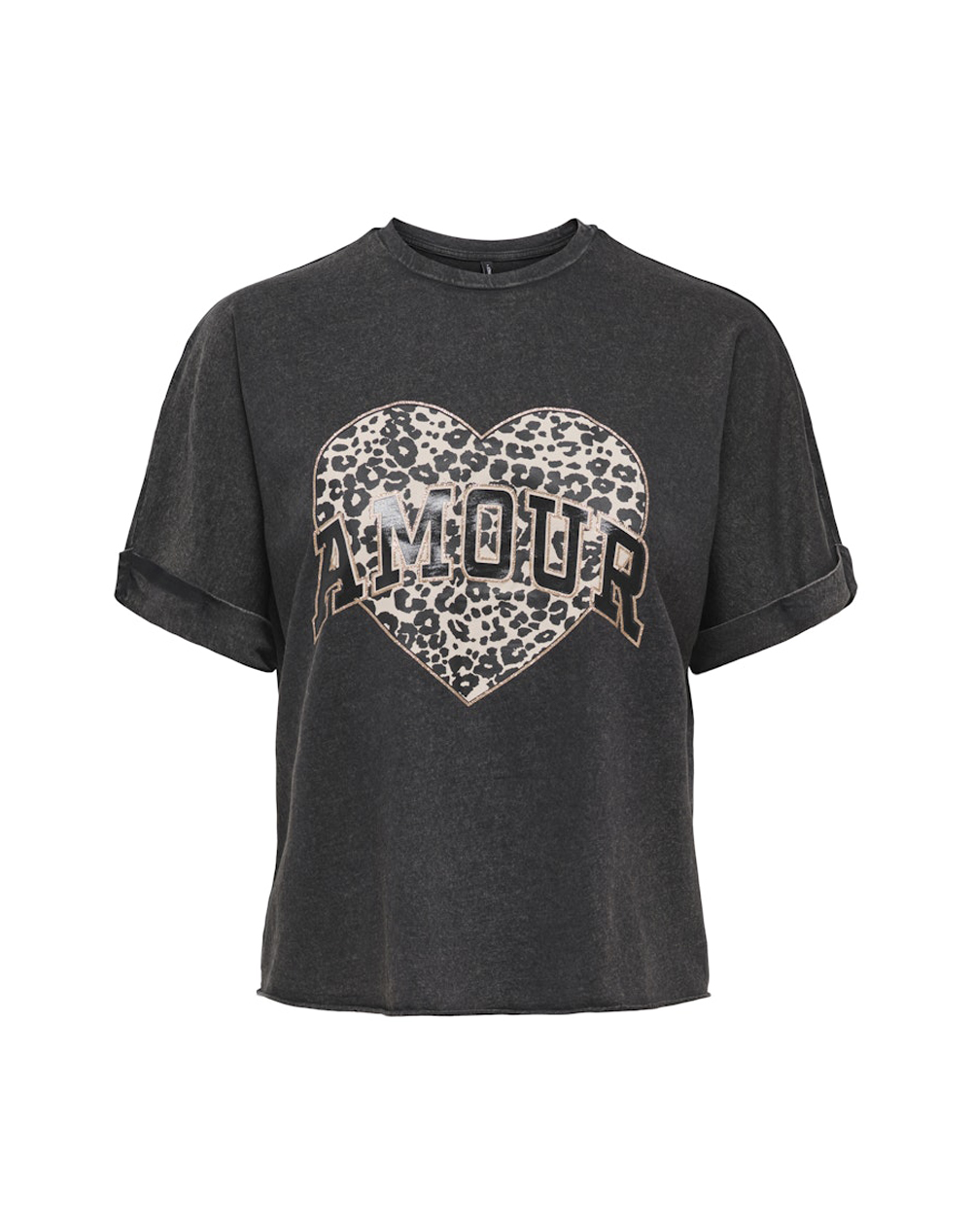 Only Onllucy S Animal Top Box Cc Cs Jrs 15339887-Blackamourlauleo Darkslategrey Γυναικεία ρούχα μπλούζες Τ-Shirt Politikos Shop Πολιτικός