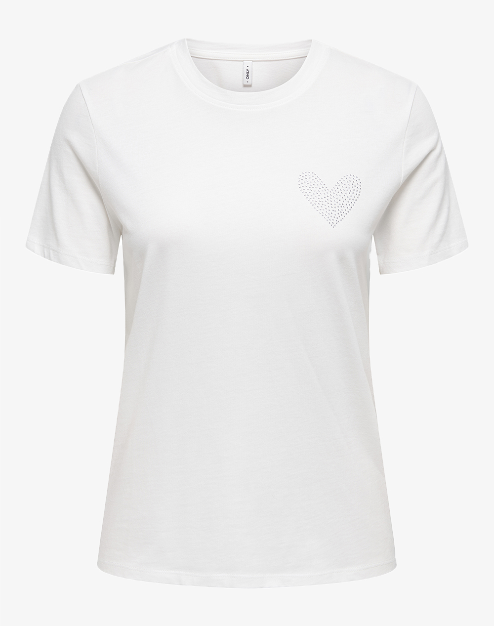 ONLY ONLARIANA LIFE S/S O-NECK BOX TOP JRS 15343771-Cloud DancerSingleheartchestrhnstnDani OffWhite