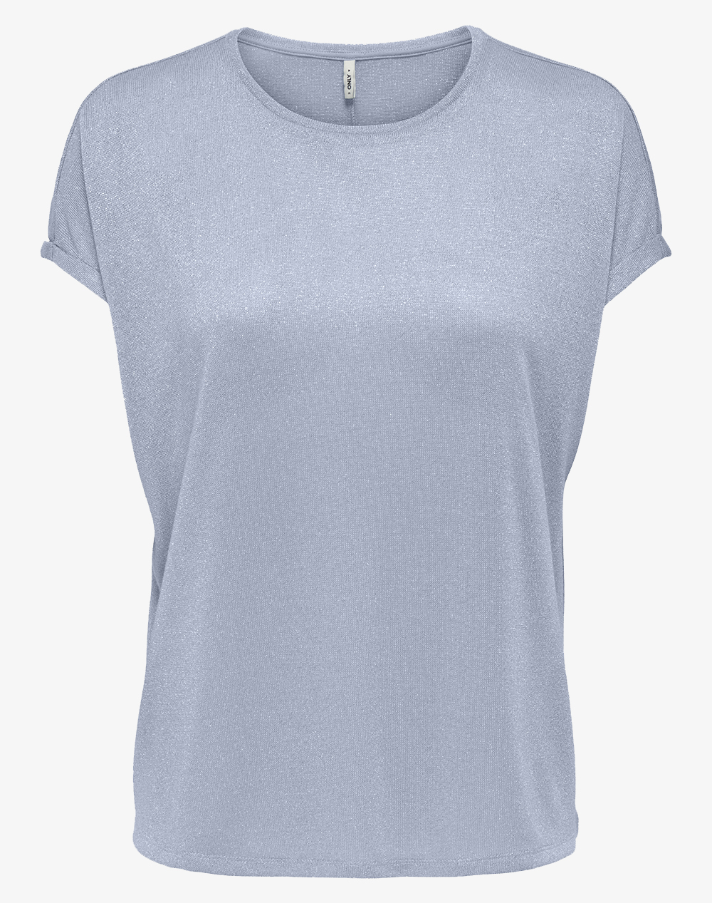 ONLY ONLAMBER SS O-NECK SHINE TOP JRS 15343485-Soft ChambraySilverglitter BlueViolet