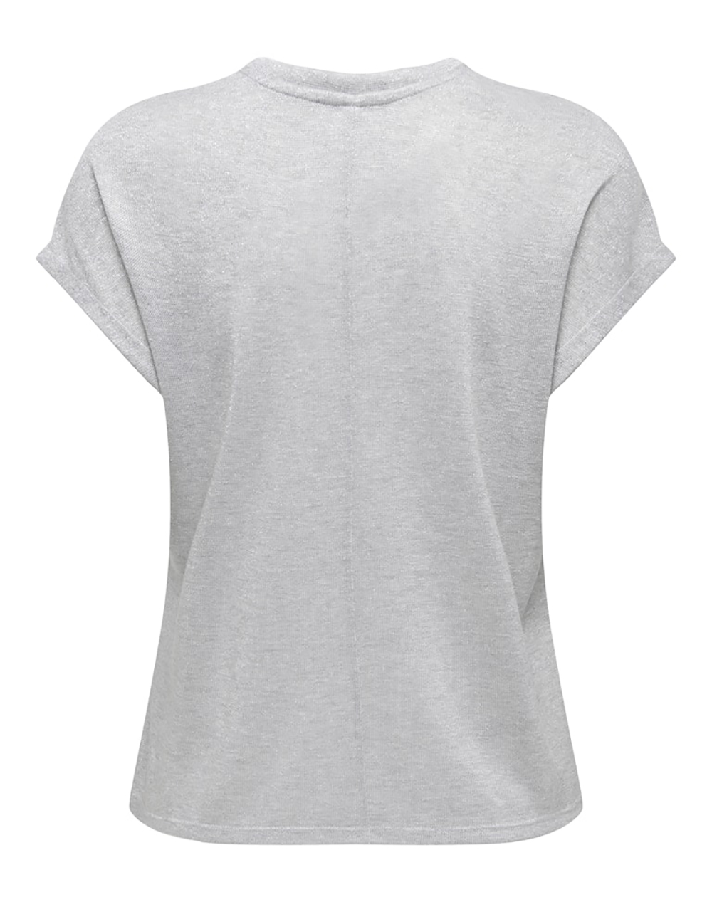 ONLY ONLY ONLAMBER SS O-NECK SHINE TOP JRS 15343485-Light Grey MelangeSilverglitter LightGray - 2