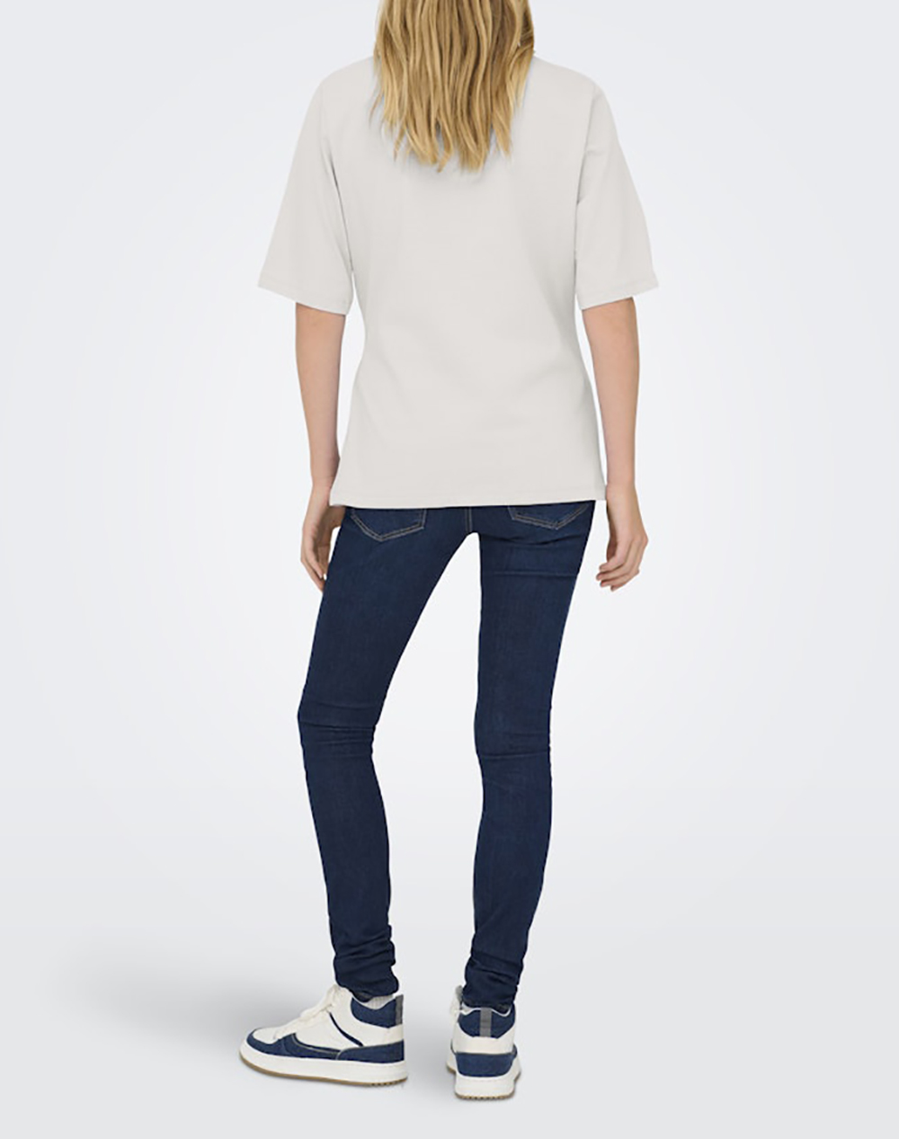 ONLY ONLY ONLMARIE 2/4 O-NECK TOP BOX JRS 15368496-Cloud DancerSilverbutton OffWhite - 2