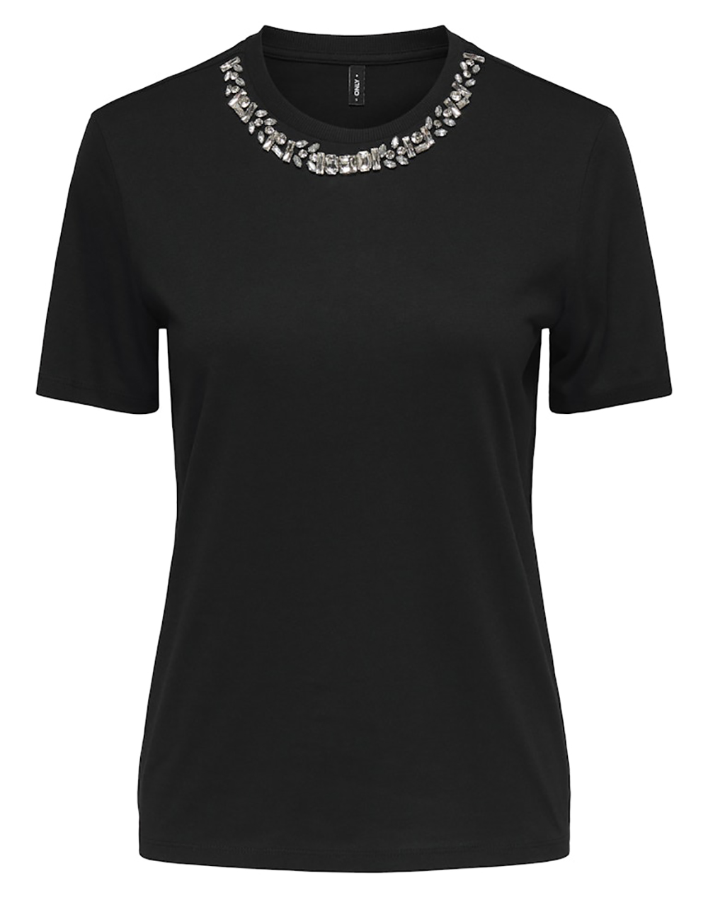 Only Onlparker S O-Neck Bling Top Box Jrs 15343568-Blackrhinestonenecklace Black Γυναικεία ρούχα μπλούζες Τ-Shirt Politikos Shop Πολιτικός