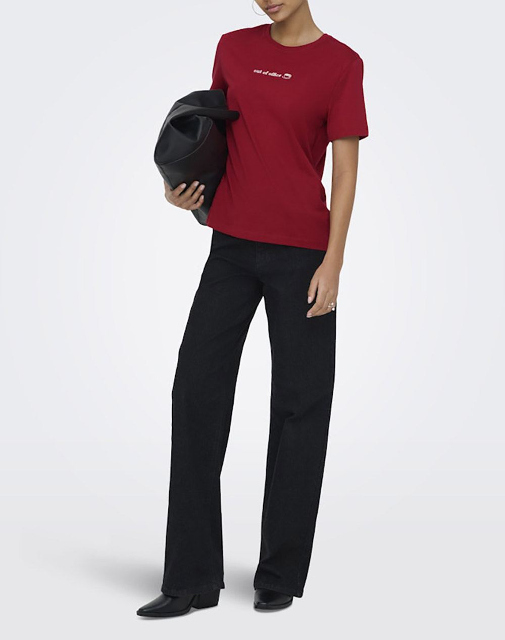 ONLY ONLY ONLMILENA S/S T-SHIRT BOX SUD JRS 15368653-Red DahliaOfficeclouddancer Red - 3