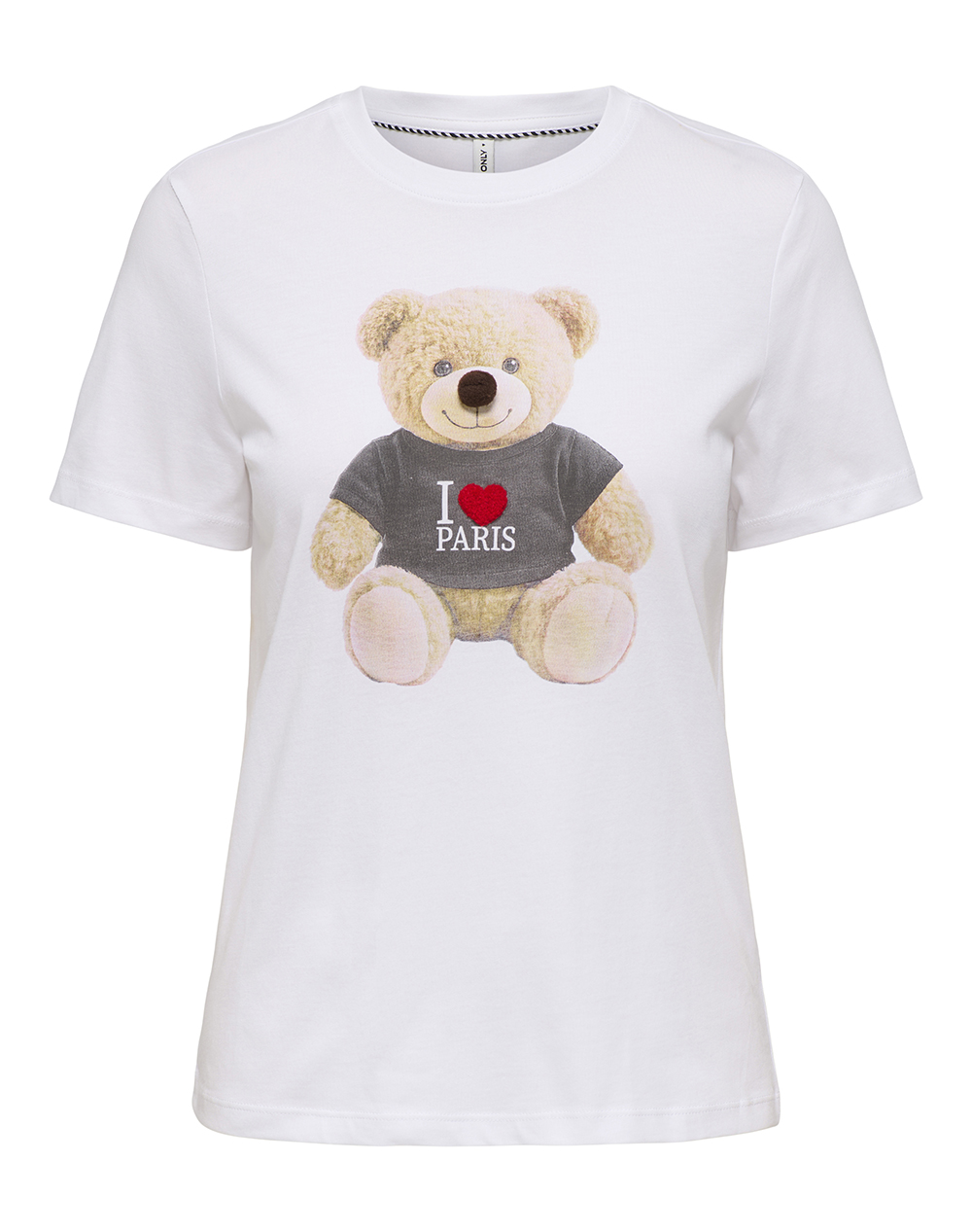ONLY ONLTEDDY S/S PRINT BOX JRS 15369992-Bright WhiteTeddyloveparis OffWhite