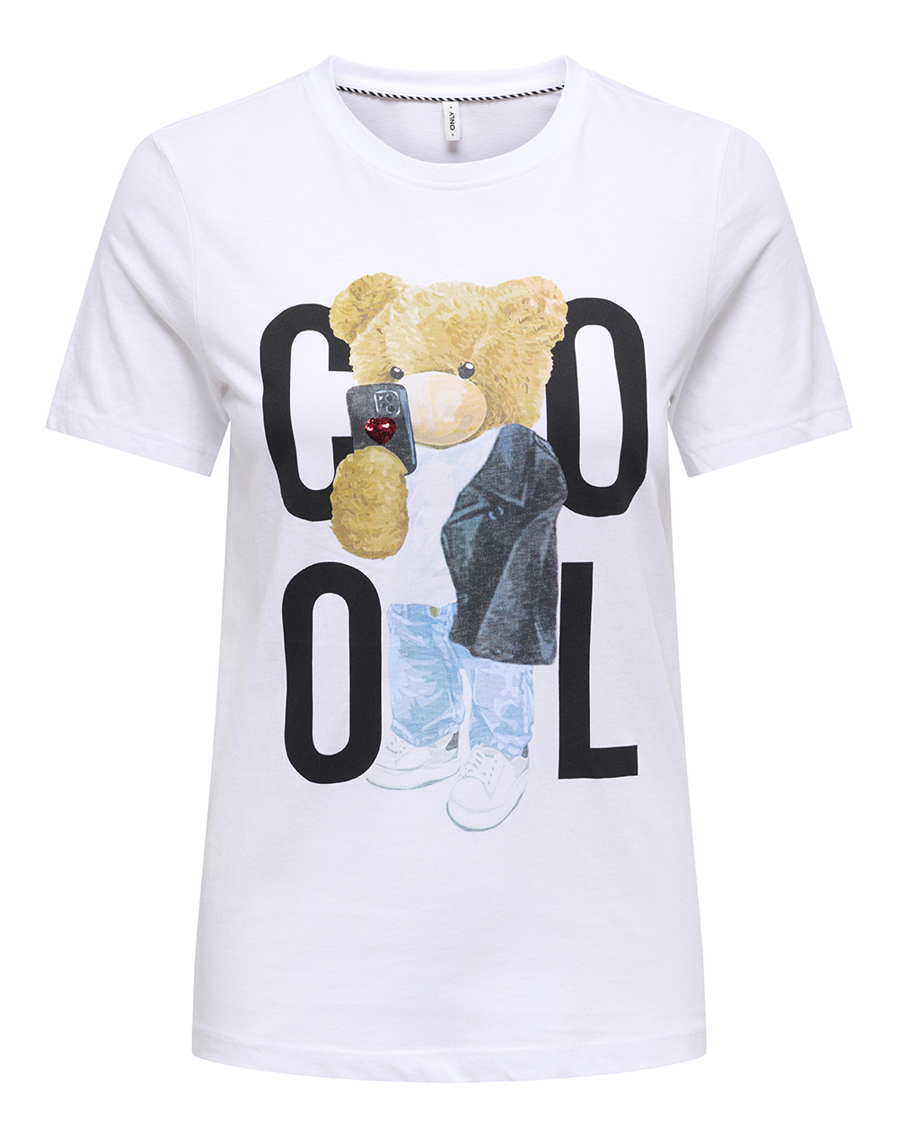 ONLY ONLTEDDY S/S PRINT BOX JRS 15369992-Bright WhiteTeddycool White