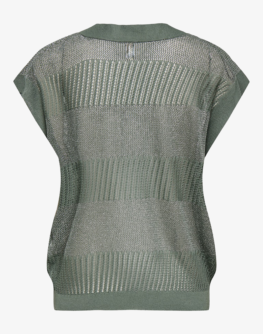 ONLY ONLY ONLNOELLE SS STRUCTURE GLITTER VNECK KNT 15364908-Laurel WreathSilverGlitter DarkGreen - 2
