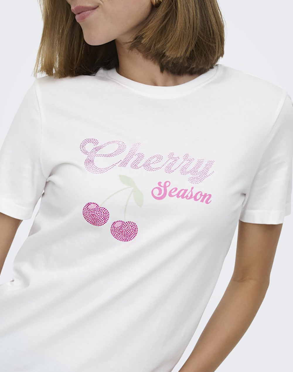 ONLY ONLNIKITA REG S/S TOP BOX JRS 15360256-Bright WhiteCherryseason White φωτογραφία