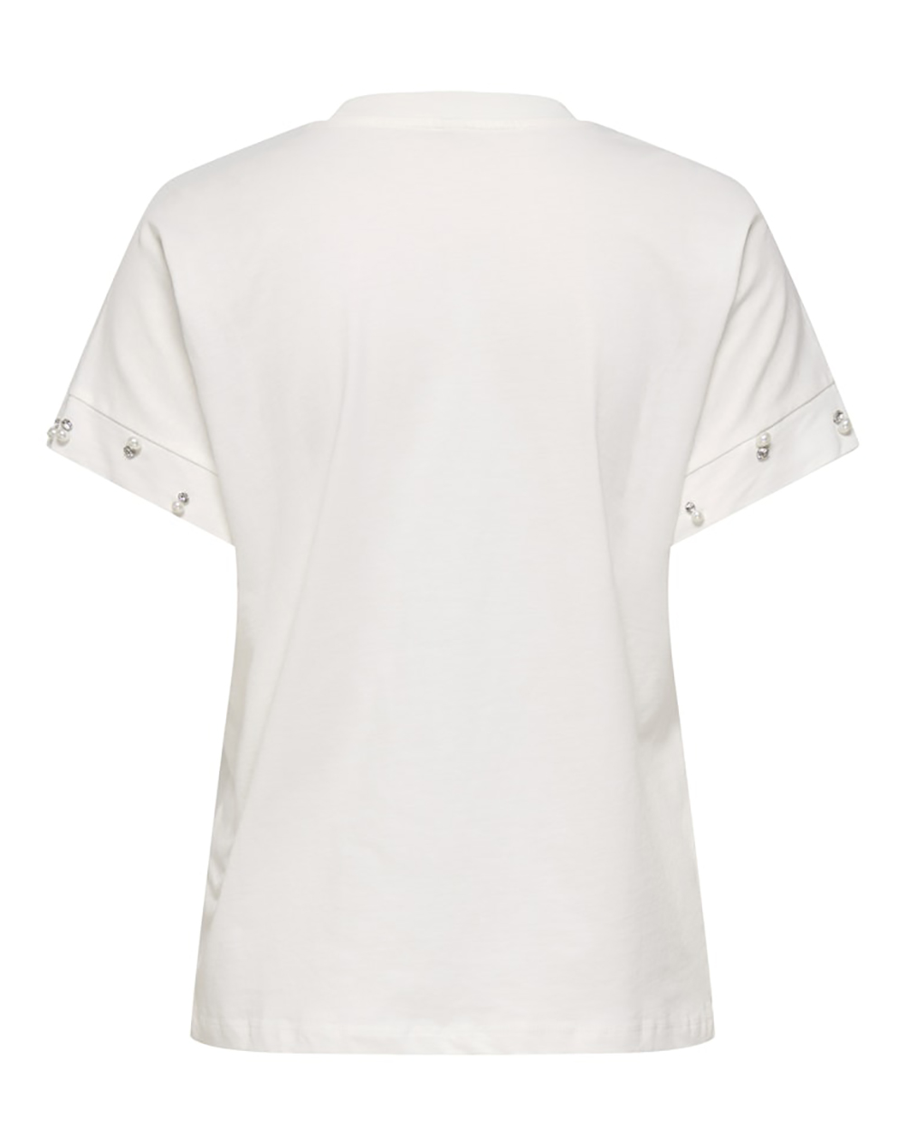 ONLY ONLY ONLOLIVIA S/S LOOSE O-NECK TOP JRS 15346733-Cloud DancerWhitepearlssilverstones OffWhite - 2