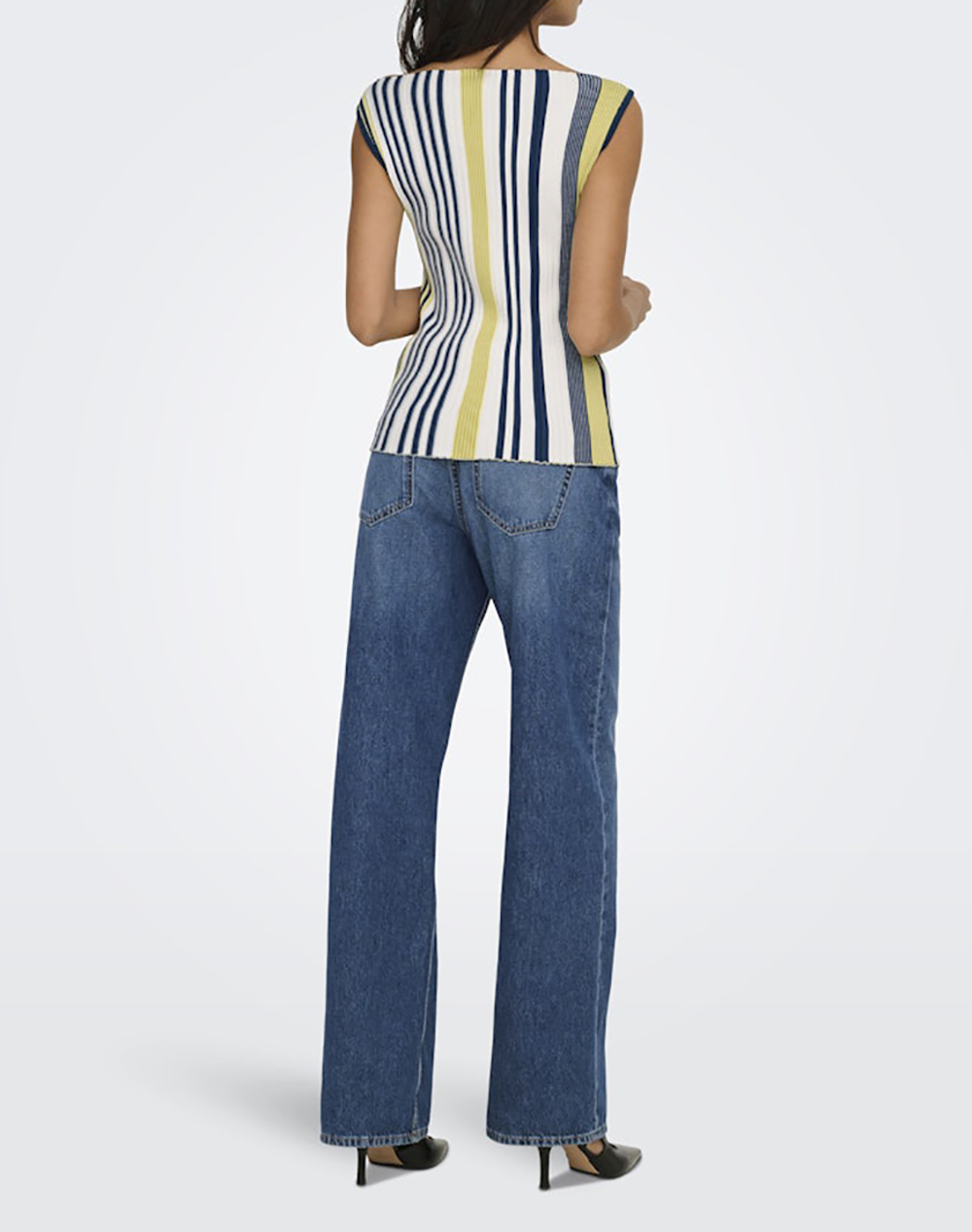 ONLY ONLY ONLCORALIE LIFE SL STRI BOATNECK KNT SUD 15367392-Cloud DancerPoseidonPaleBananaAntiqueMoss Multi - 2